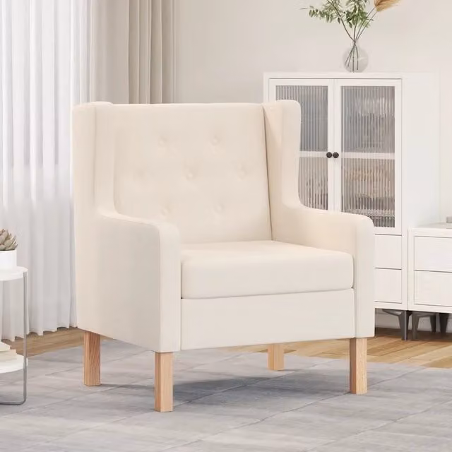 Poltrona-Poltroncina Bianco Crema in Tessuto