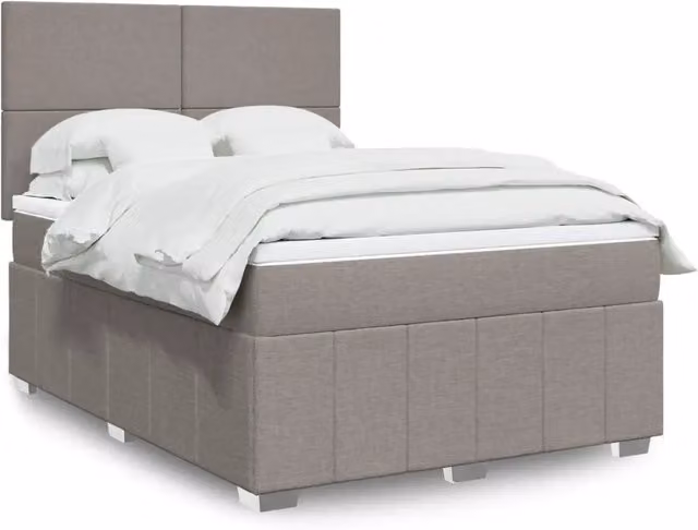 Letto Ibrido con Materasso vidaXL in Tessuto Beige, Bianco o Grigio L/P: 140 x 200 cm