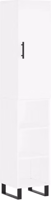 Mobile contenitore moderno bianco per cucina e soggiorno con ante a battente e ripiani interni L: 34,5 cm, P: 34 cm, H: 180 cm
