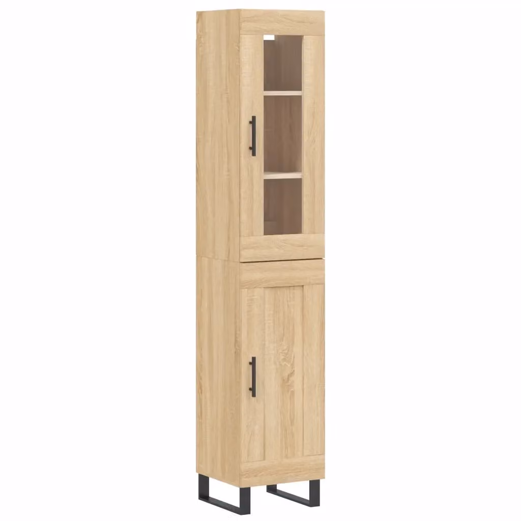 Credenza moderna vidaXL in legno e metallo colore marrone L: 34,5 cm, P: 34 cm, H: 180 cm – 2