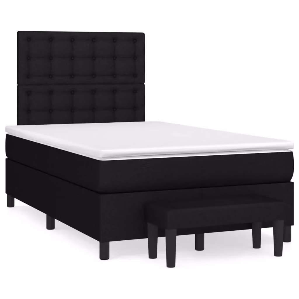 Letto Ibrido con Giroletto a Molle e Materasso vidaXL, Colore Nero e Bianco, L/P: 120 x 200 cm – 2