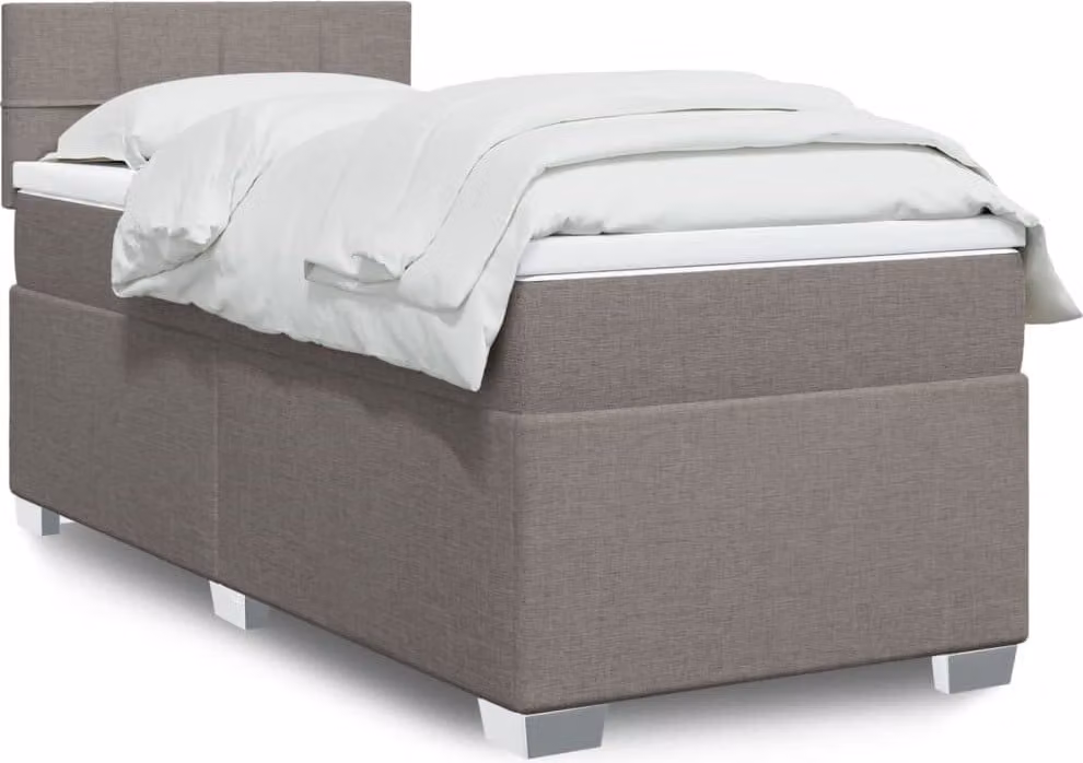 Maison Exclusive - Letto boxspring con materasso Taupe 80x200 cm Tessuto