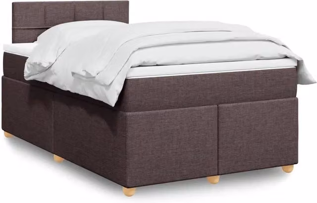 Letto Ibrido con Giroletto a Molle e Materasso vidaXL in Legno di Pino e Tessuto, Marrone e Bianco, L/P: 120 x 200 cm