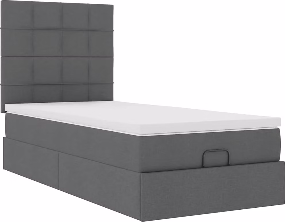 Struttura Letto Pouf con Materasso 100x200 cm in Tessuto