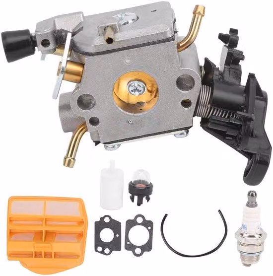 Kit carburatore in alluminio - Accessori completi - Adatto per modelli 445/445e/450/450E - Facile installazione - Costruzione resistente e duratura