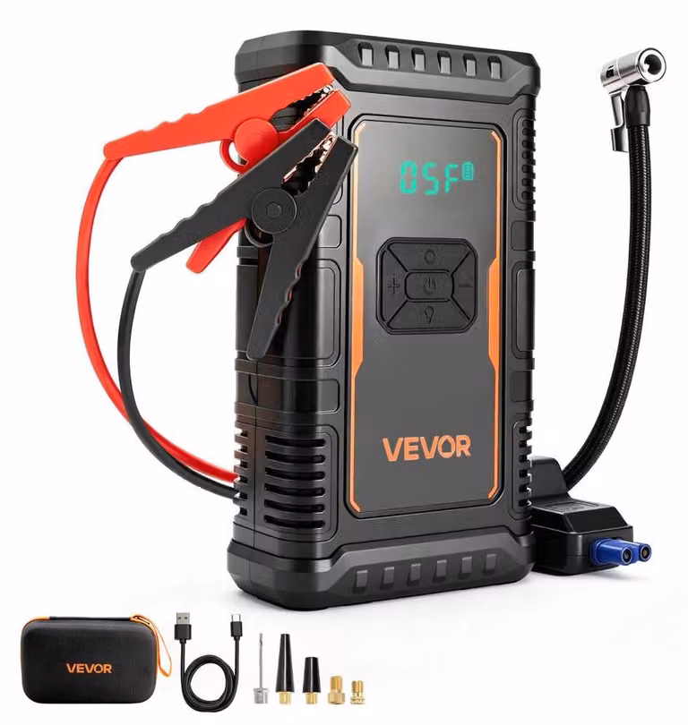 Avviatore di emergenza portatile - Potenza di picco: 1600 A - Capacità: 8000 mAh - Materiale: ABS ignifugo