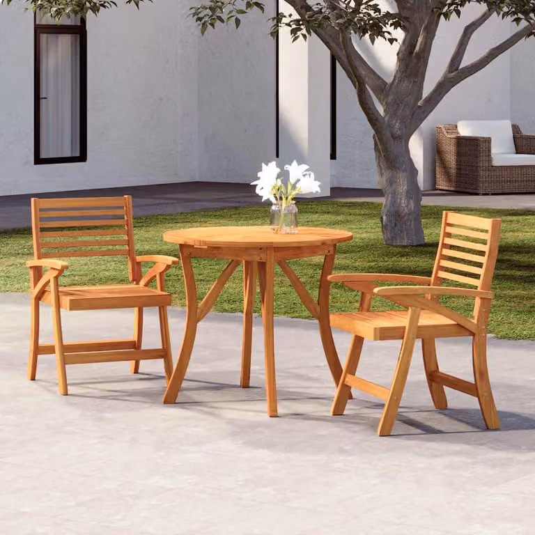 Maison Exclusive - Set da pranzo da giardino a 3 pezzi in legno massello di acacia