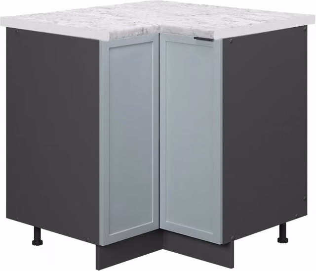 Mobile ad angolo cucina Fame-Line Blu-grigio chiaro/Antracite 80.5 cm, PL Marmo Vicco