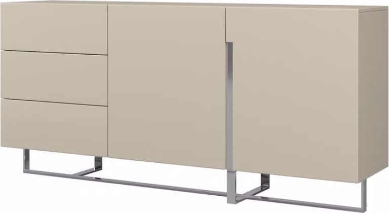 FURNLUX Credenza Hudson Beige E Argento 180cm / Colore principale: Beige / Dimensioni: 180 x 85 x 42 cm
