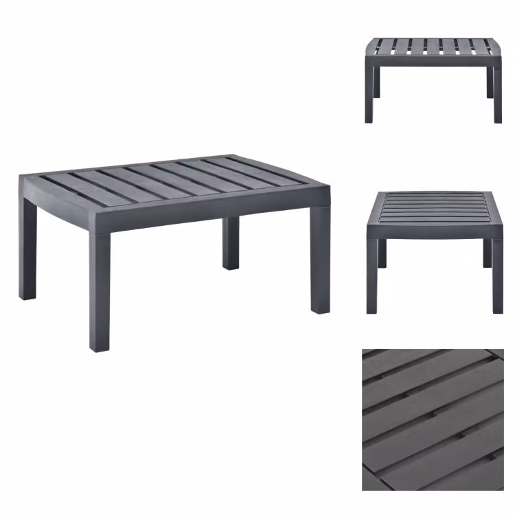 vidaXL Tavolo da giardino antracite 78x55x38 cm in plastica - Tavoli da giardino