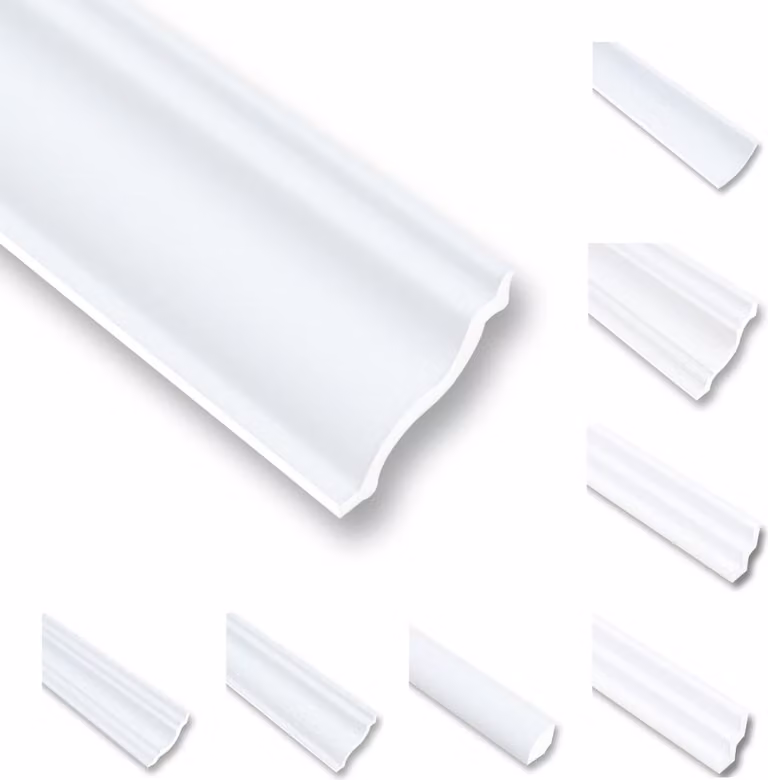 MDEKOR 30 metri di Cornici per Soffitto in Polistirene XPS Profilo Decorativo Bianco 40x40 cm Pacchetto Risparmio NM50