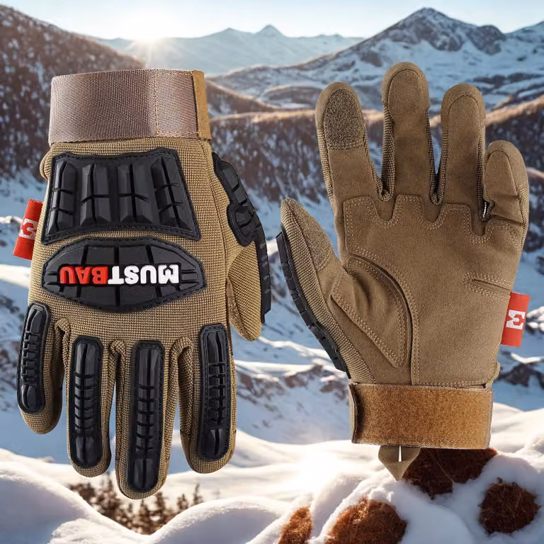 Mustbau 1 paio di guanti di sicurezza, guanti da meccanico, guanti antiurto, guanti antivibrazioni, guanti da rigger, Heavy Duty, XL