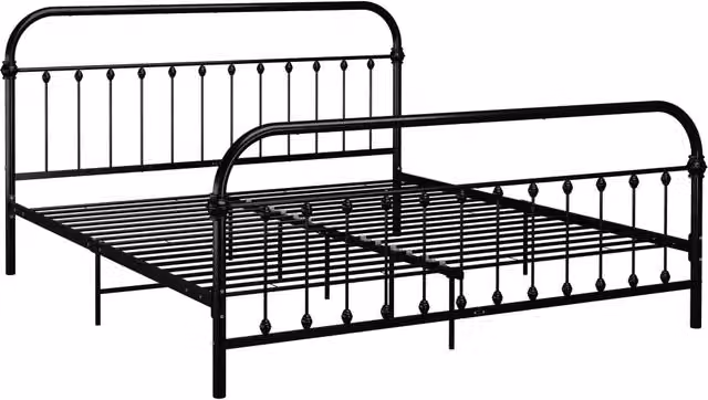 Letto con giroletto in metallo nero vidaXL L/P: 180 x 200 cm