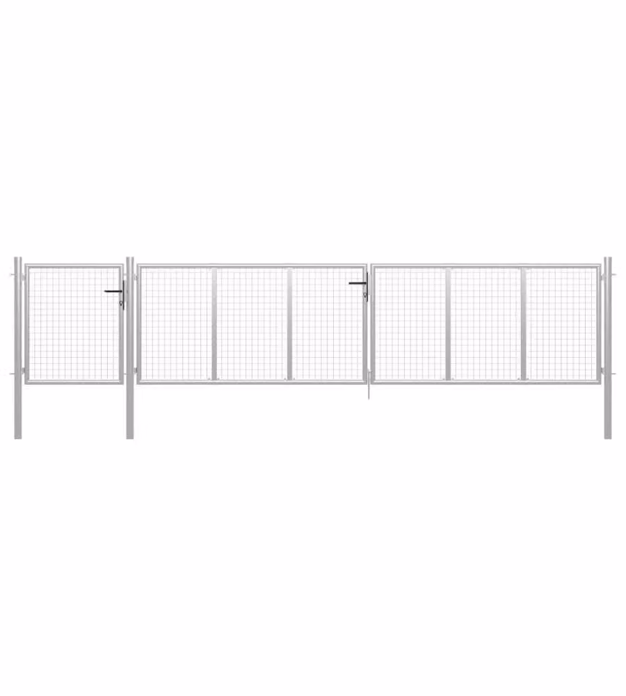 Cancello per Giardino in Acciaio 500x100 cm Argento