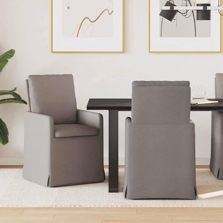 Set di 2 sedie da pranzo vidaXL in tessuto color talpa, L/P/H: 57 x 67 x 98 cm