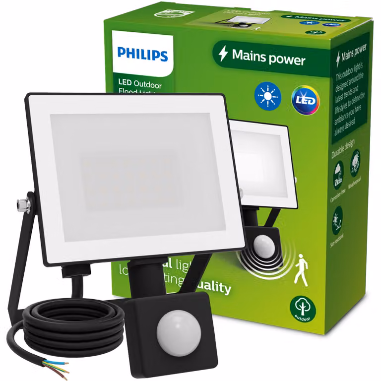 Philips Lampada da parete Lois, EU,,, Lampada da parete per esterni, Nero, Metallo, IP65, Giardino, Terrazza, I