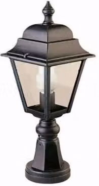 Lampada da terra lanterna Nanetto Serie Nizza Moretti colore nero per esterno in metallo e vetro con attacco E27 – 1