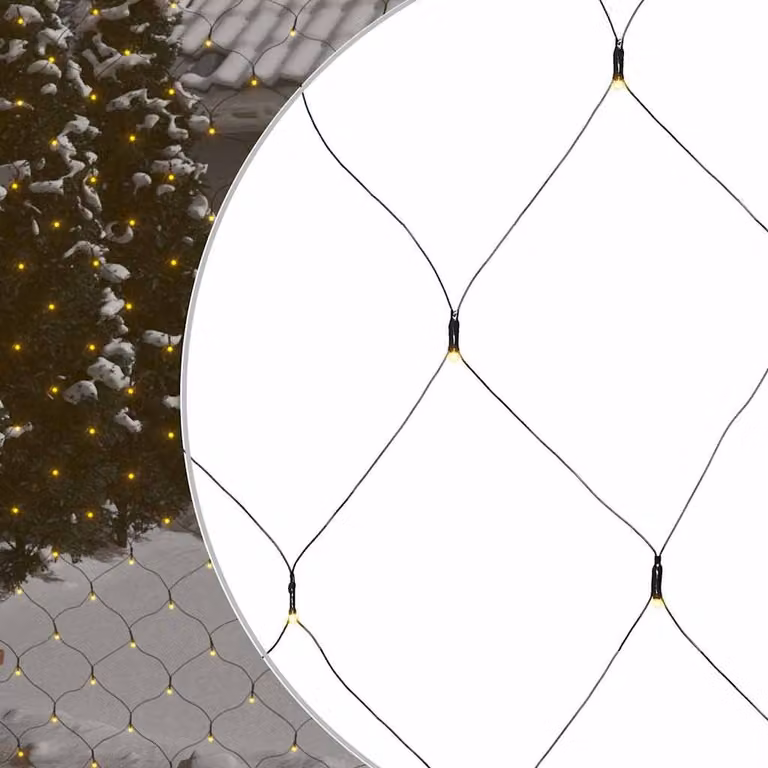 vidaXL Luci di Natale a Rete con 544 LED Bianco Caldo per Interni ed Esterni, IP44, 4x4 m