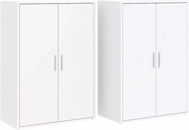 Credenze 2 pz | Madia | Buffet da pranzo | Armadio da pranzo Bianche 60x31x84 cm in Legno Multistrato