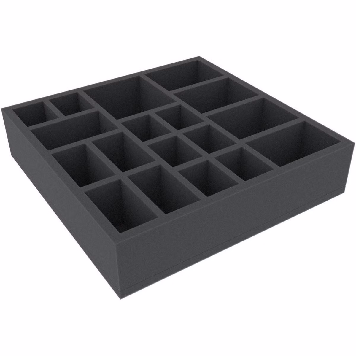 Inserto in schiuma con 18 scomparti per giochi da tavolo, 285 x 285 x 65 mm