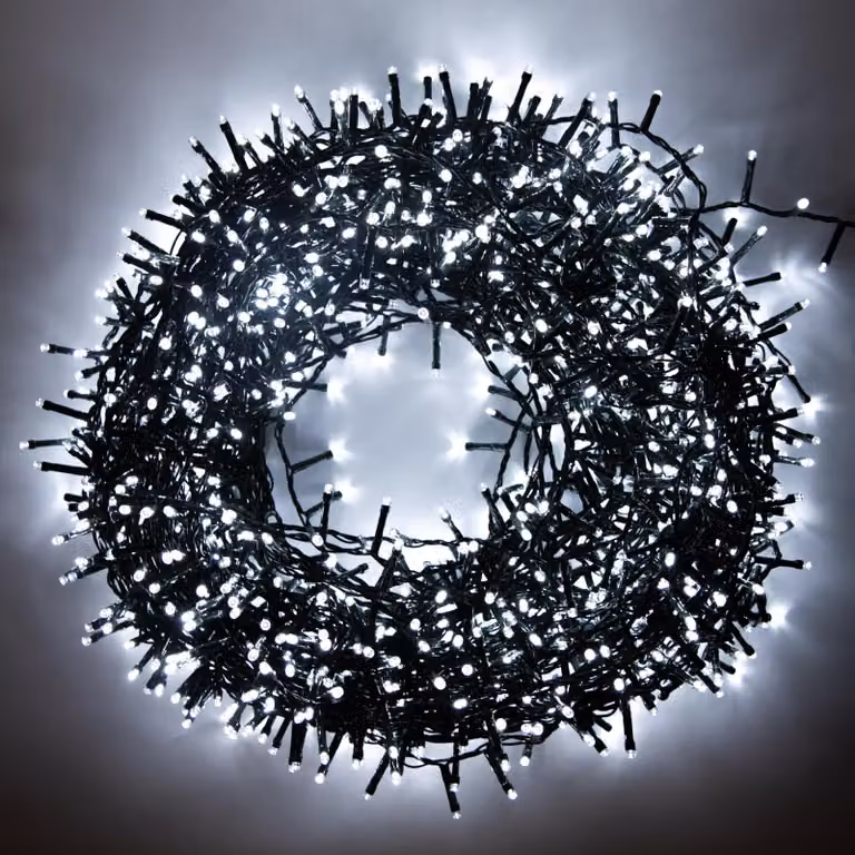 Catena luminosa a LED, 1000 LED bianchi freddi, 8 modalità, timer, 35 metri, grado di protezione IP44
