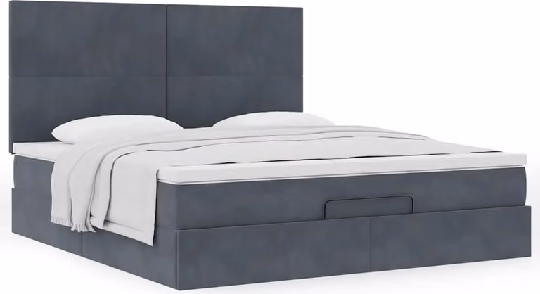 Struttura Letto Pouf con Materassi 180x200 cm Velluto
