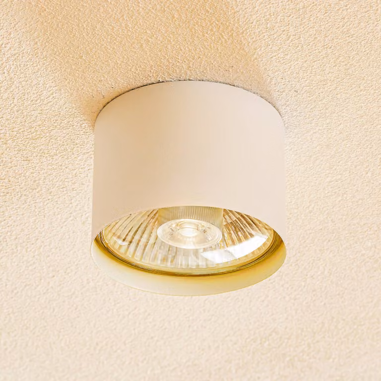 Faretto da soffitto Chloe, bianco, Ø 11,5 cm, in acciaio rigido Chloe Argon, dimmerabile, Bianco / Opale, Soggiorno / Sala da pranzo, Metallo, Moderno, Faretto alogeno