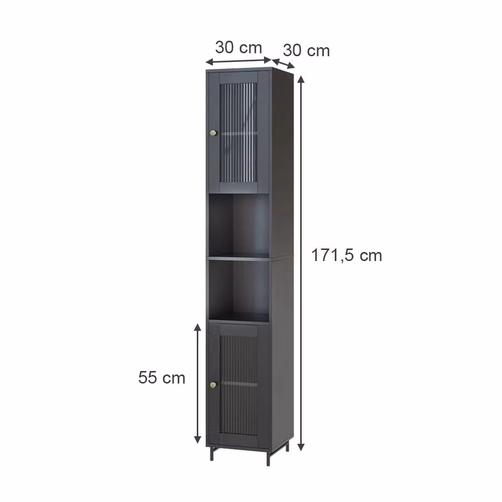 Mobiletto da bagno moderno Vicco Malte Grigio L/P/H: 30 x 21.25 x 171.5 cm – 2