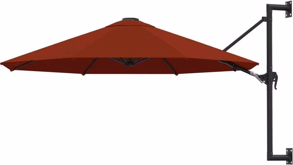 Maison Exclusive - Ombrellone da parete con palo in metallo, altezza 300 cm, colore terracotta