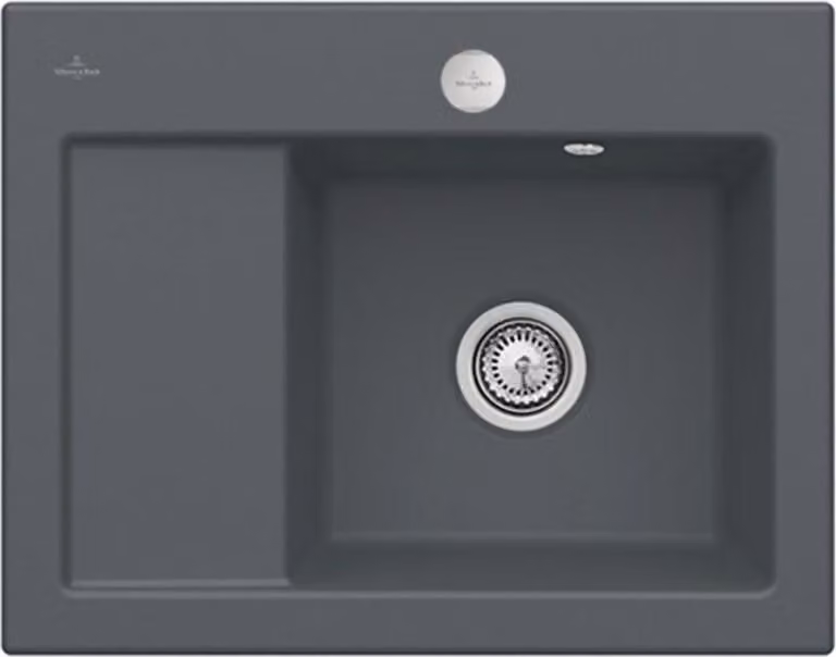 Lavello da cucina Villeroy&Boch, lavello da cucina Subway 45 Compact Graphite 650x510mm, larghezza base 45cm