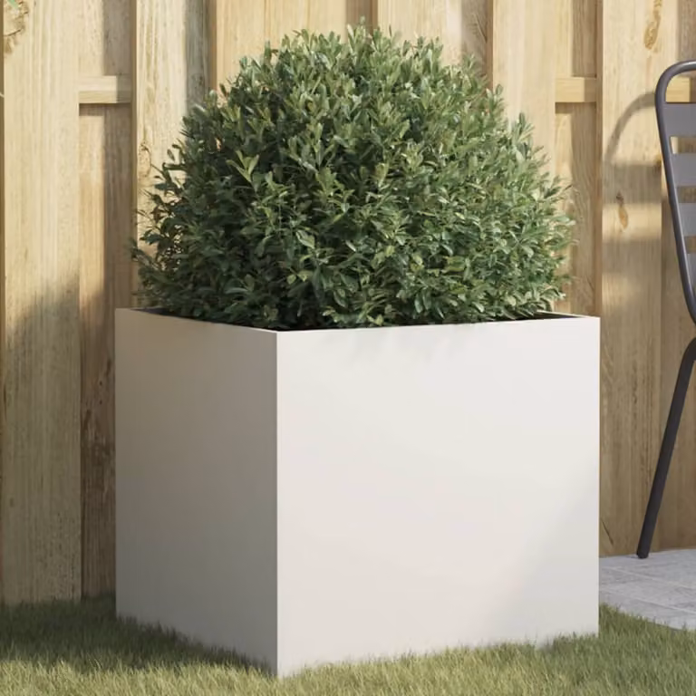 Fioriera da giardino vidaXL in acciaio bianca L: 49 cm, P: 47 cm, H: 46 cm