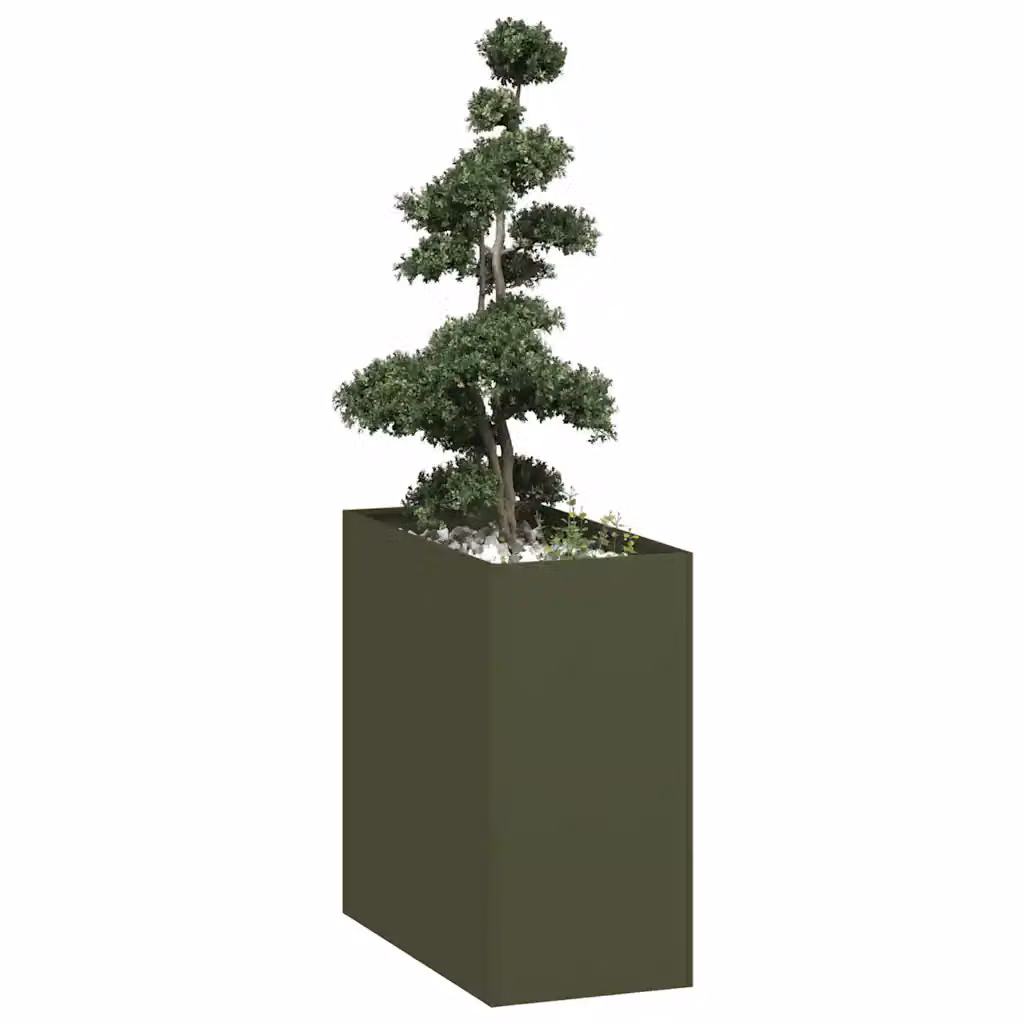 Fioriera vidaXL in acciaio verde per orto e giardino L: 80 cm, P: 40 cm, H: 80 cm