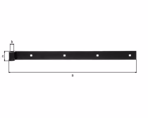 Cerniera per tapparella forma diritta 500 x 35 x 24 mm nero
