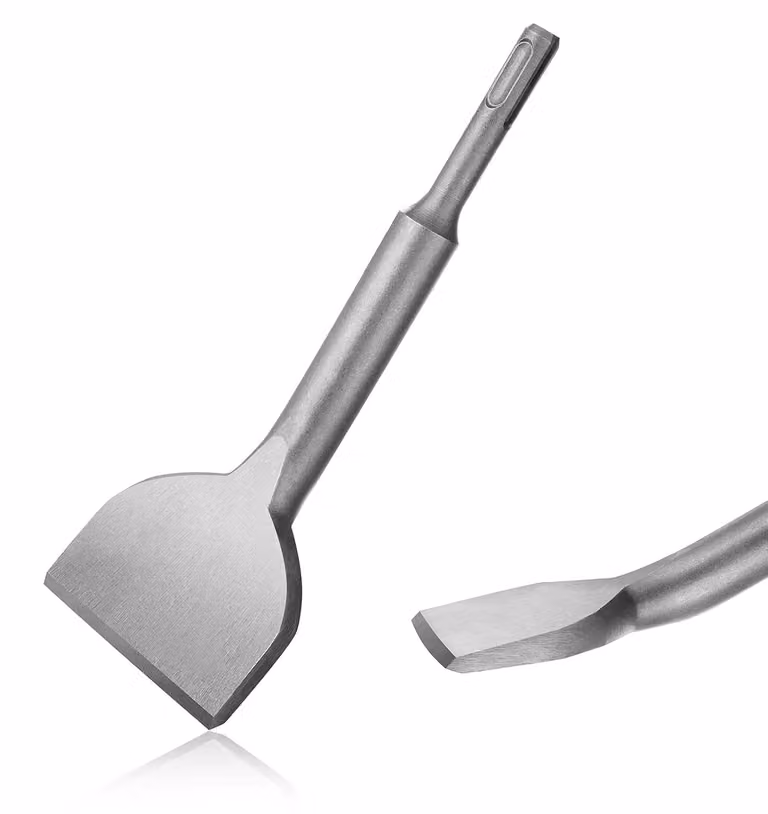Scalpello per piastrelle, lunghezza 185 mm, larghezza 75 mm, con taglio obliquo a 25 gradi, ideale per la rimozione di piastrelle
