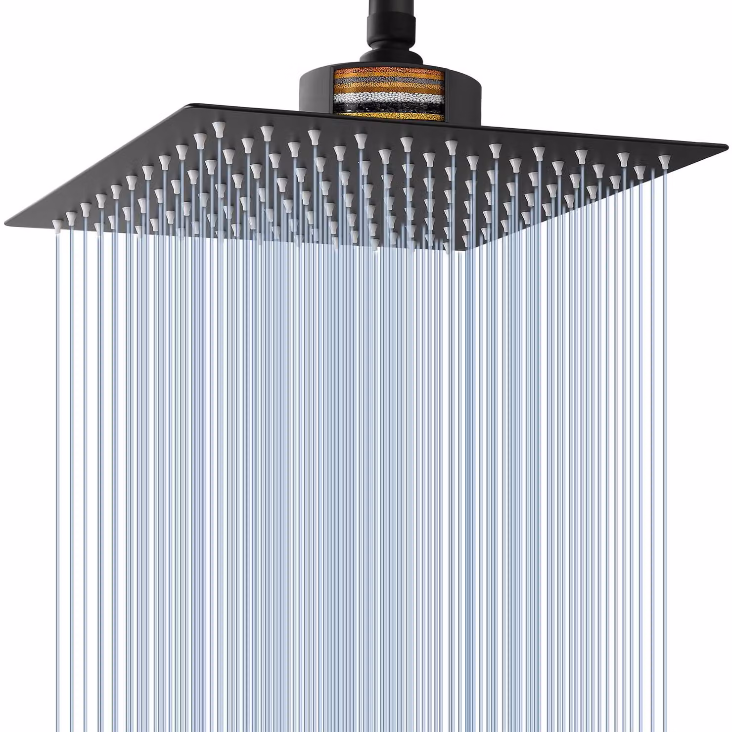 Scarico a pavimento, 30 cm, nero, in acciaio inossidabile, per bagno
