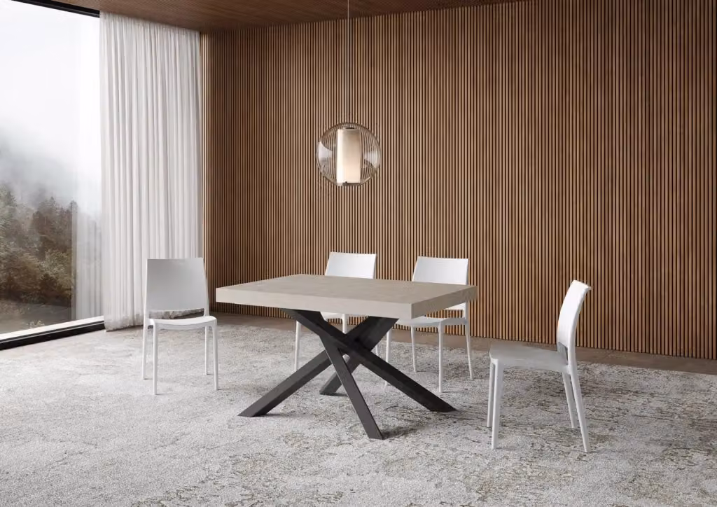 Tavolo allungabile Itamoby Volta color cashmere e beige con gambe antracite L/P/H: 244 x 90 x 77 cm – 2