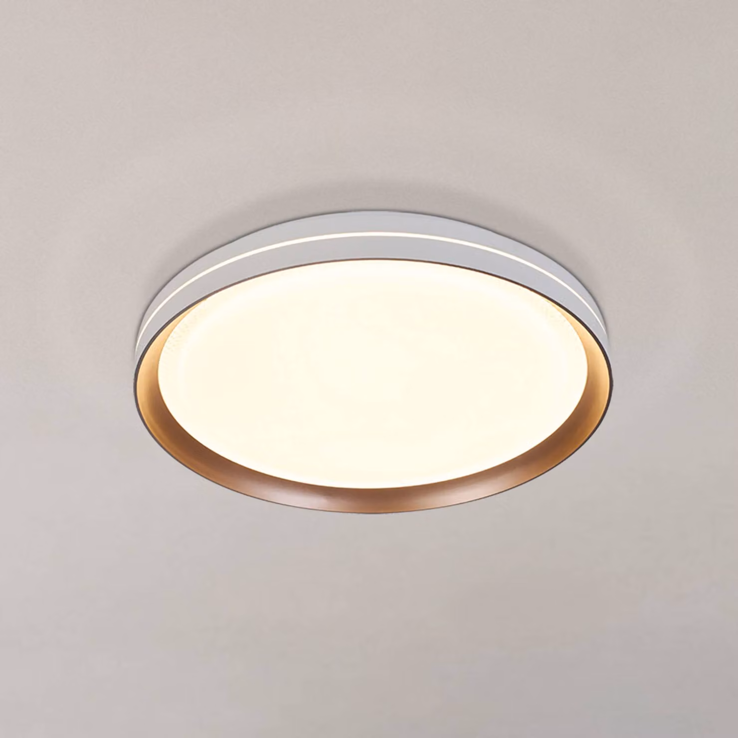Searchlight Plafoniera soffitto Saucer, dimmerabile, Bianco / Opale, Soggiorno / Sala da pranzo, Metallo, Moderno, Plafoniera
