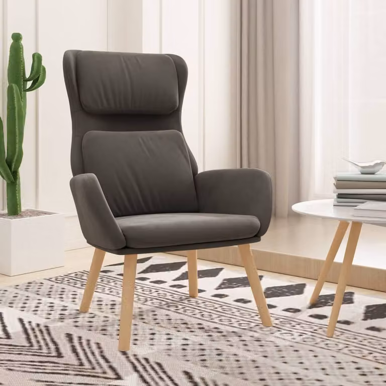 The Living Store reclinabile in velluto grigio scuro