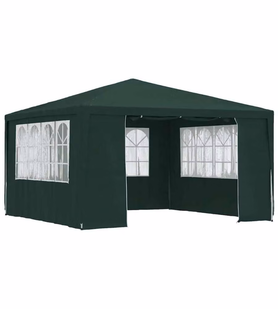 vidaXL Gazebo Professionale con Pareti e Finestre in Acciaio e Plastica, Verde, 400 x 400 x 275 cm – 2