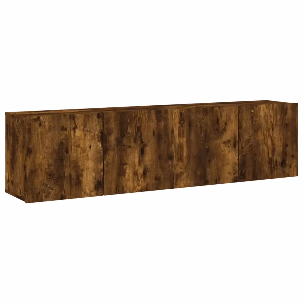 Set di 2 mobili TV da parete vidaXL in legno rovere fumo marrone moderno L/P/H: 80 x 30 x 41 cm – 2