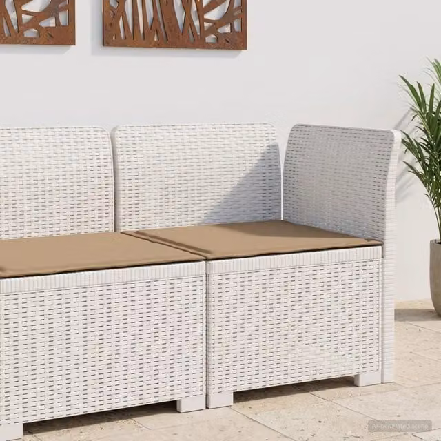 Divano da Giardino a 1 Posto con Cuscino Aspetto Rattan PP 8011826