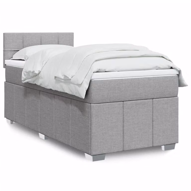Letto Ibrido con Materasso a Molle Insacchettate vidaXL Grigio e Bianco L/P: 100 x 200 cm