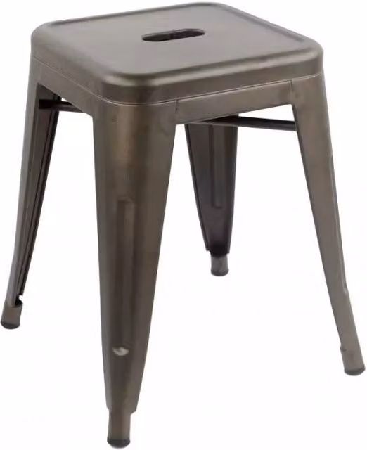 Set di 4 sgabelli in metallo Mobili 2G colore antracite L/P/H: 39 x 39 x 46 cm