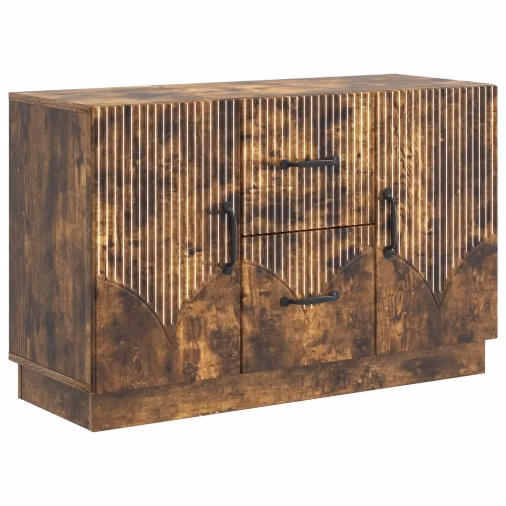 Credenza moderna vidaXL in legno MDF color marrone per soggiorno o sala da pranzo L/P/H: 89 x 34,5 x 57 cm – 2