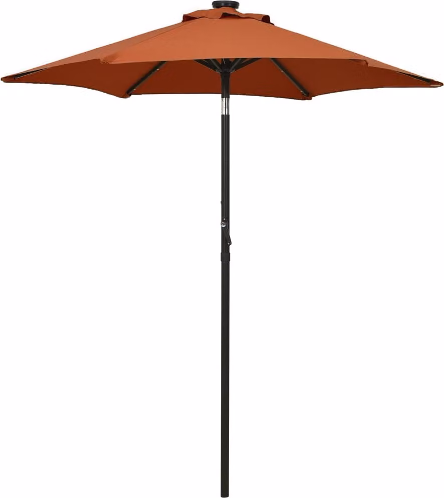 The Living Store ombrellone con luci LED rosso terracotta 200x211cm alluminio