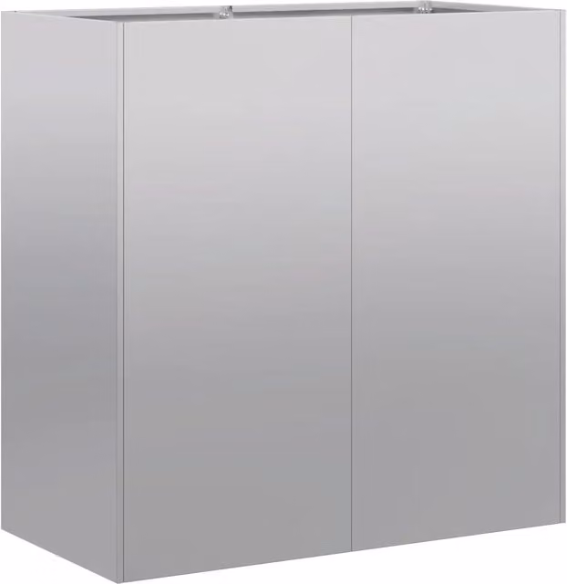 Fioriera moderna da esterno HELLOSHOP26 in acciaio zincato color argento, L: 80 cm, P: 40 cm, H: 80 cm