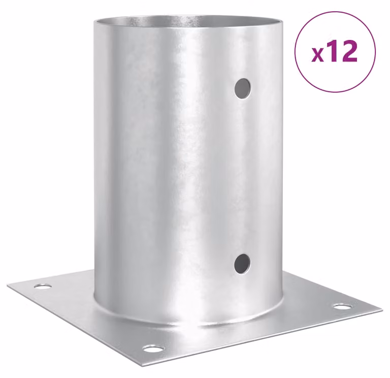 Ancora rotonda per terreno 12 pcs Argento 15 x 15 x 15 cm