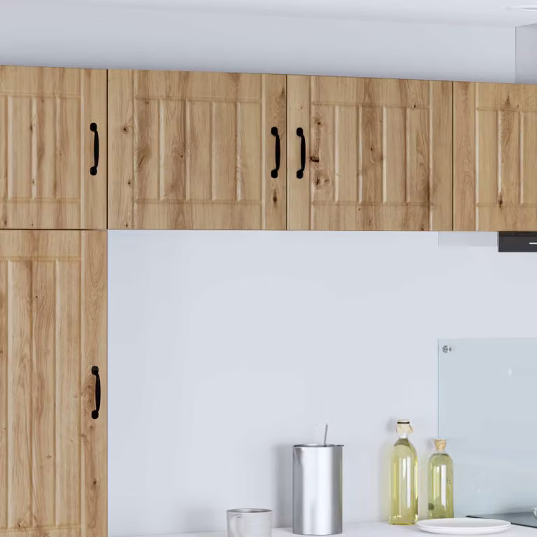 Set di 2 armadietti da muro LUCCA vidaXL in stile moderno, colore rovere, con ante a battente e ripiani interni per cucina, L/P/H: 50 x 20,1 x 40 cm