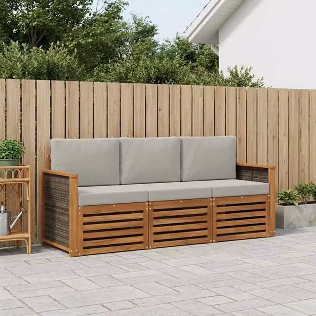Set divani 3 pz Legno di Acacia Massello 3383957