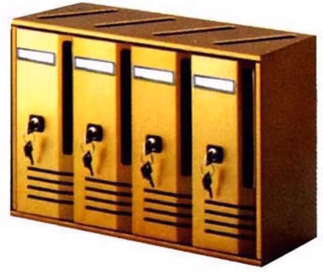 Alubox Cubo Casellario Postale Multiunita da 5 Posti in Alluminio Anodizzato colore Marrone L: 52 cm, H: 30 cm, P: 17,5 cm